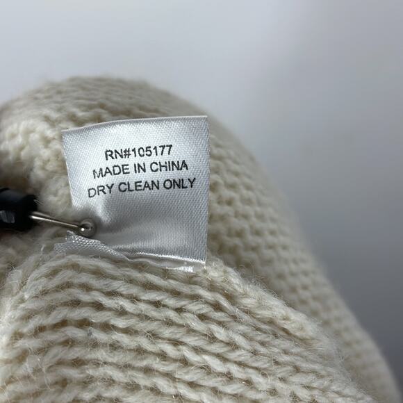 Ulla Johnson | White Sweater Black Bow Back Wool Alpaca Blend L - Picture 9 of 10